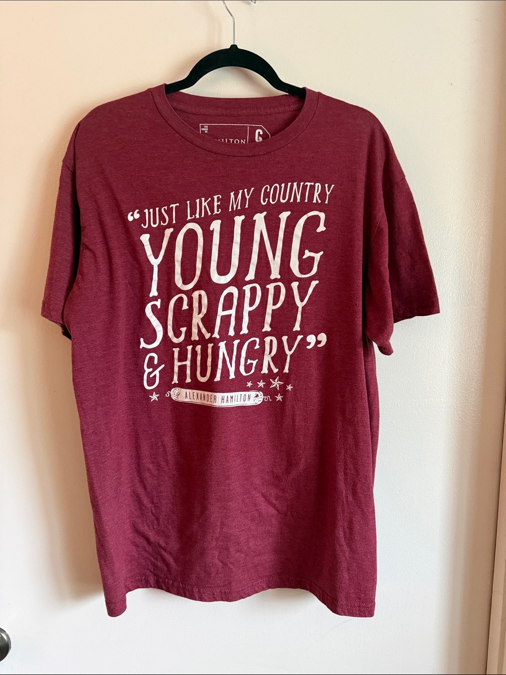 Alexander Hamilton Maroon Graphic Tee - "Young Scrappy & Hungry"